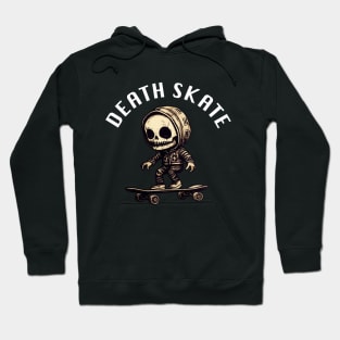 Skeleton Skateboarder - Death Skate (White Lettering) Hoodie